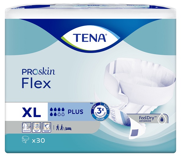 SCA Tena ESSITY POLAND SP. Z O.O. ProSkin Flex Plus pieluchomajtki z regulowanym pasem mocującym rozmiar XL 30 sztuk 9091963