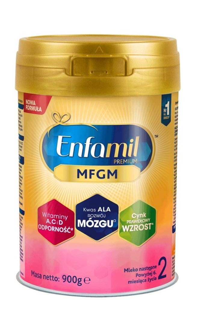 Enfamil Premium MFGM 2 - mleko modyfikowane dla dzieci powyżej 6.miesiąca 900g