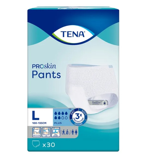 TENA PROSKIN Pants Plus L majtki chłonne,30 sztuk