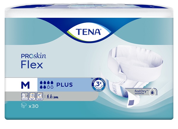 SCA Tena ESSITY POLAND SP. Z O.O. ProSkin Flex Plus pieluchomajtki z regulowanym pasem mocującym rozmiar M 30 sztuk 9091958