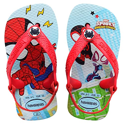 Havaianas Baby Marvel BlueRed klapki japonki, niebieski/czerwony, 3/4 UK, Niebieski czerwony