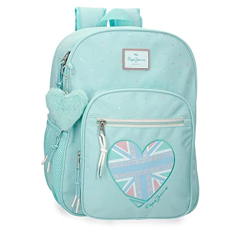 Pepe Jeans Nerea Plecak Dwukomorowy 15,6l Niebieski 30x40x13 cms Poliester, niebieski, Talla única, Podwójny plecak Przedział Adaptacyjny do wózka