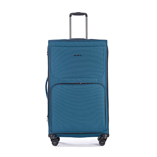 Stratic Bendigo Light+ miękka walizka podróżna na kółkach, zamek TSA, 4 kółka, możliwość rozszerzenia, Petrol, 84 cm, L Długi