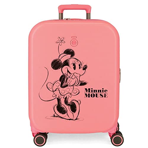 Disney Minnie Happiness Walizka kabinowa Różowy 40x55x20 cms Twarde ABS Zamknięcie TSA Wbudowany 37L 2,74 kg 4 koła Podwójne Bagaż ręczny, Różowy, Maleta de cabina, Walizka kabinowa