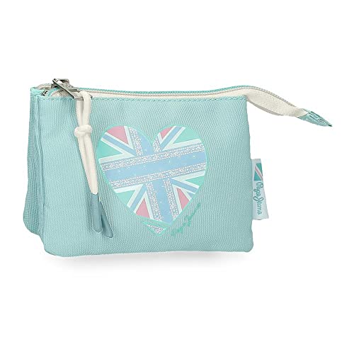 Pepe Jeans Nerea Portfel Trzy przegródki Niebieski 14x10x3,5 cms Poliester, niebieski, Talla única, Portfel Trzy przegródki
