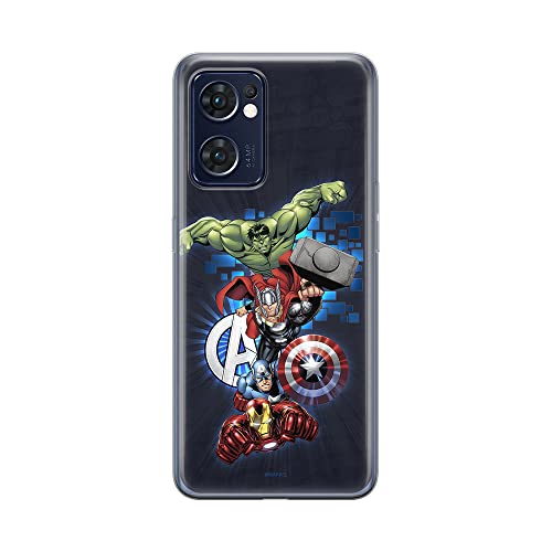 ERT GROUP etui na telefon Oppo RENO 7 5G, case oryginalny i oficjalnie licencjonowany przez Marvel, wzór Avengers 001, optymalnie dopasowane, plecki z TPU, Granatowy