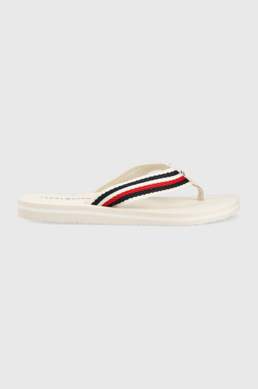 Tommy Hilfiger japonki TOMMY ESSENTIAL COMFORT SANDAL damskie kolor biały na płaskim obcasie FW0FW07147