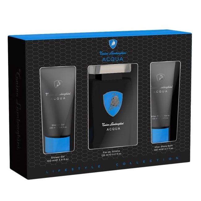 SET TONINO LAMBORGHINI Acqua EDT spray 100ml + AFTERSHAVE Balm 100ml + SHOWER GEL 100ml