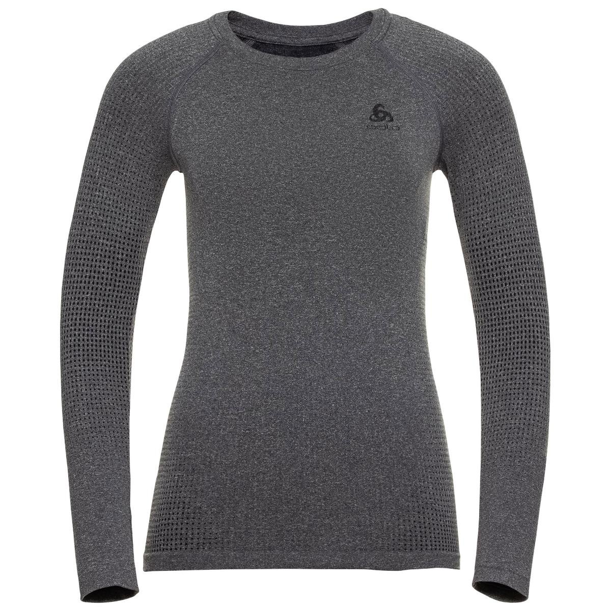 Odlo Performance Warm Plus Top Crew Neck L/S Women, szary M 2021 Koszulki bazowe termiczne i narciarskie 196191-15701-M