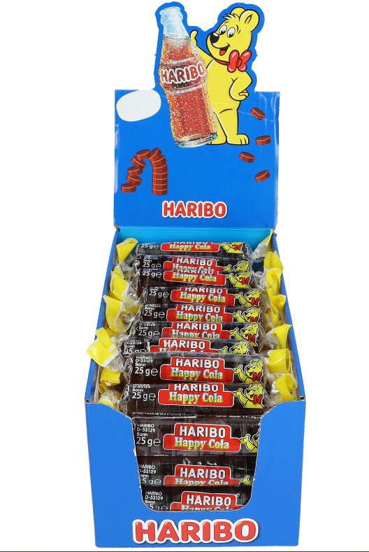 Haribo, żelki o smaku coli Happy Cola, 50 x 25 g