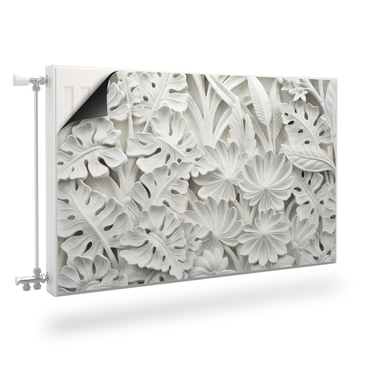 MASKOWNICA Magnetyczna Na Grzejnik Rzeźbiony Kamień Liście 90cm x 60cm