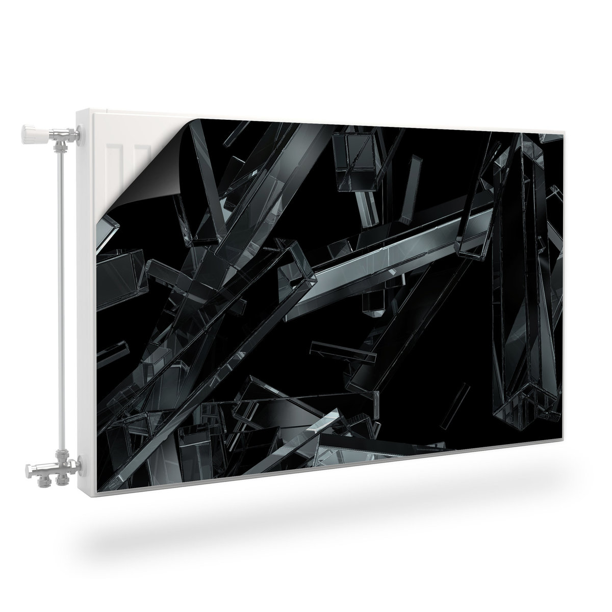 Maskownica Magnetyczna Na Grzejnik Czarna Abstrakcja 110Cm X 60Cm