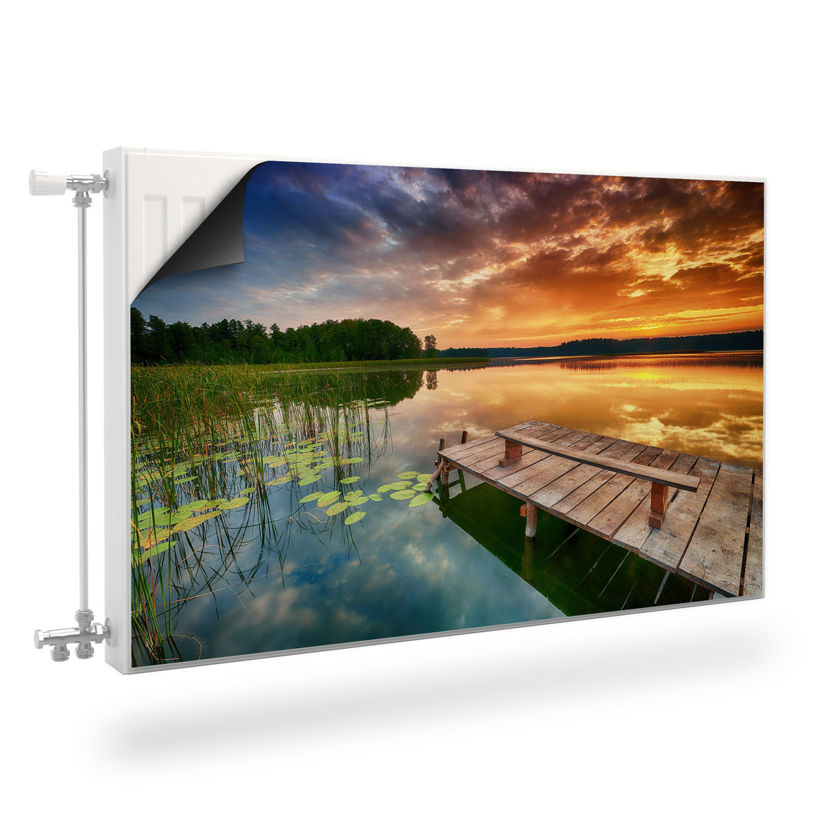 MASKOWNICA Magnetyczna Na Grzejnika Pomost Nad Jeziorem PEJZAŻ 120cm x 60cm