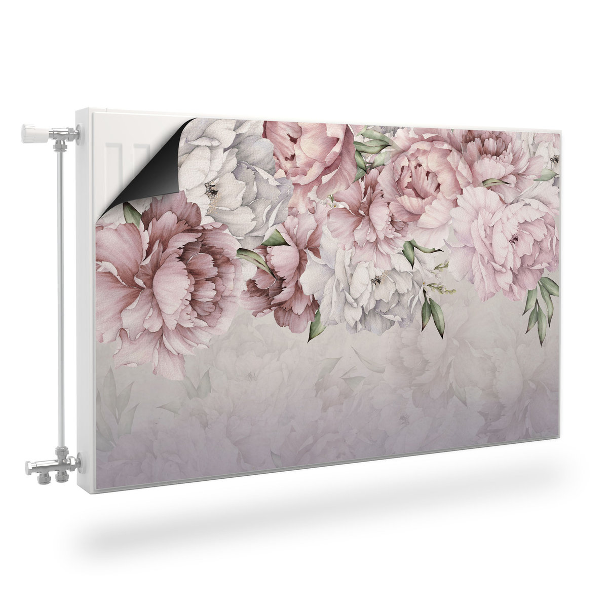 MASKOWNICA Magnetyczna Na GRZEJNIK PEONIE Piwonie Beton Retro 100cm x 60cm