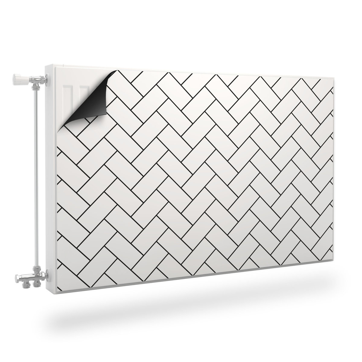 MASKOWNICA Magnetyczna Kaloryfera Biała Jodełka Mozaika 110cm x 60cm