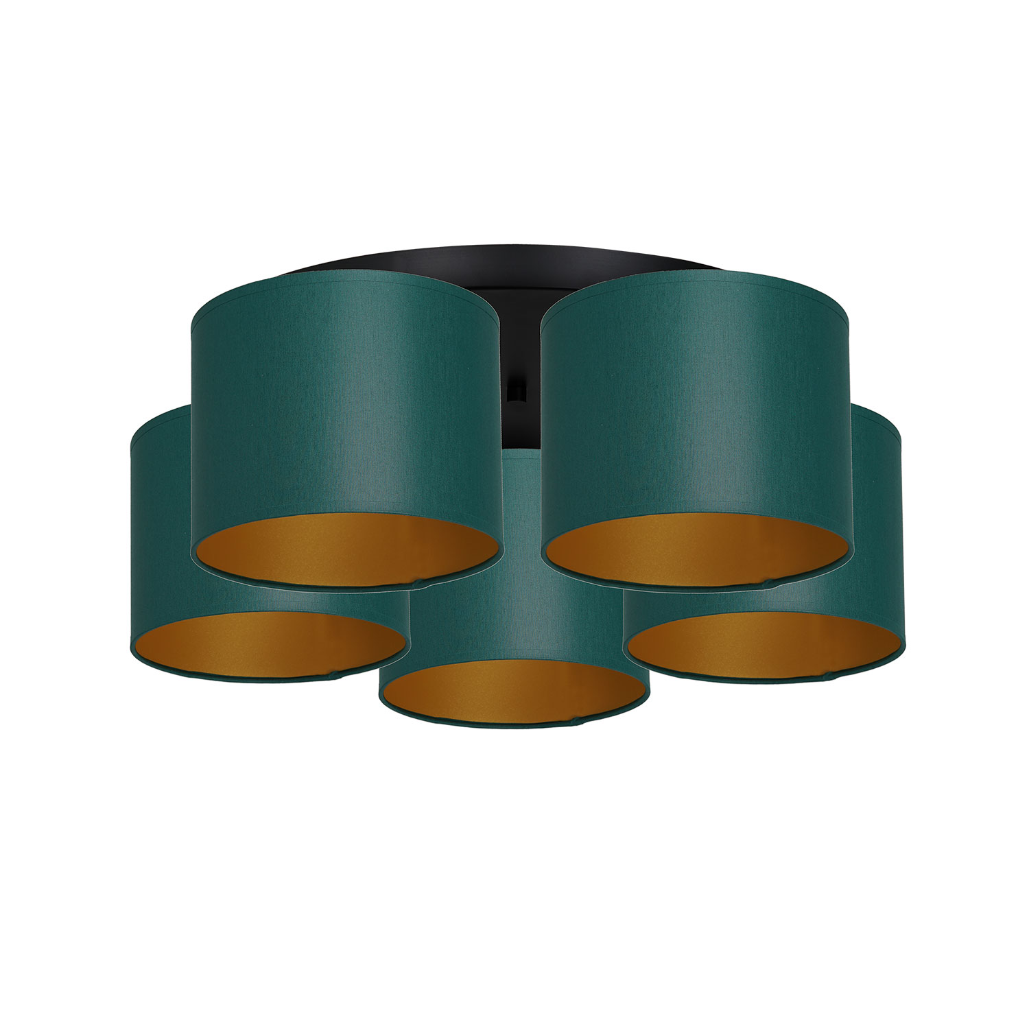 Lampa sufitowa z trzema abażurami, zielona LX 3546 z serii ARDEN