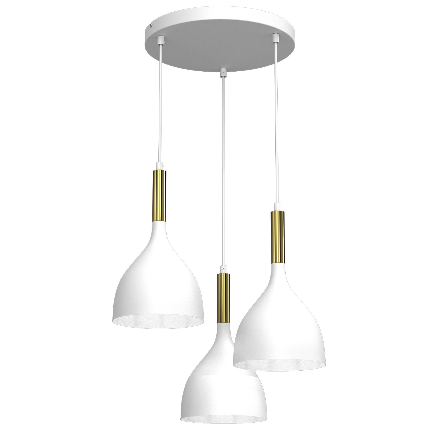 Biało-złota lampa wisząca, do każdego wnętrza LX 3898 z serii NOAK