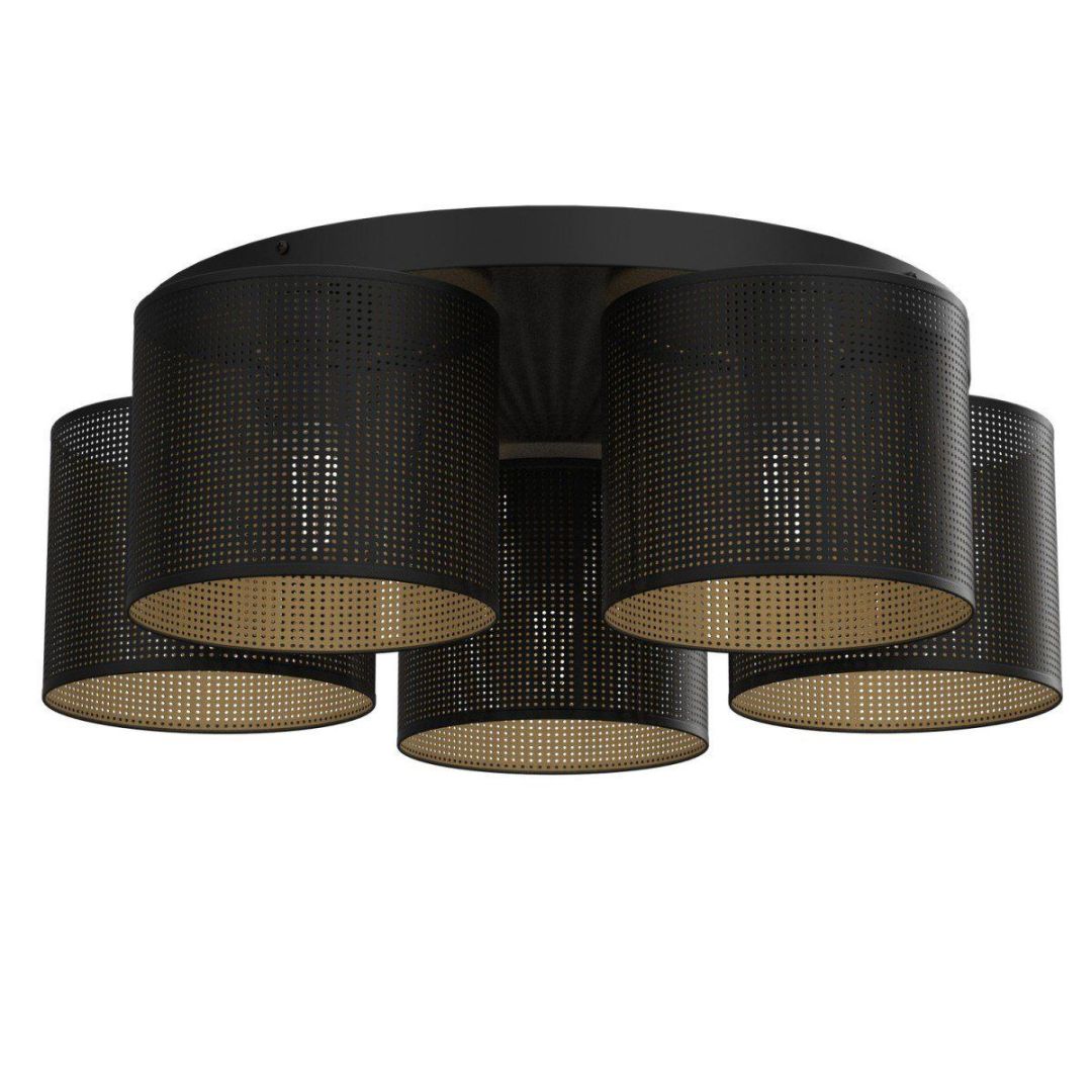 Lampa sufitowa z pięcioma abażurami, czarna LX 5249 z serii LOFT SHADE