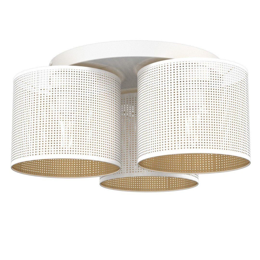 Ażurowa, biało-złota lampa wisząca LX 5262 z serii LOFT SHADE