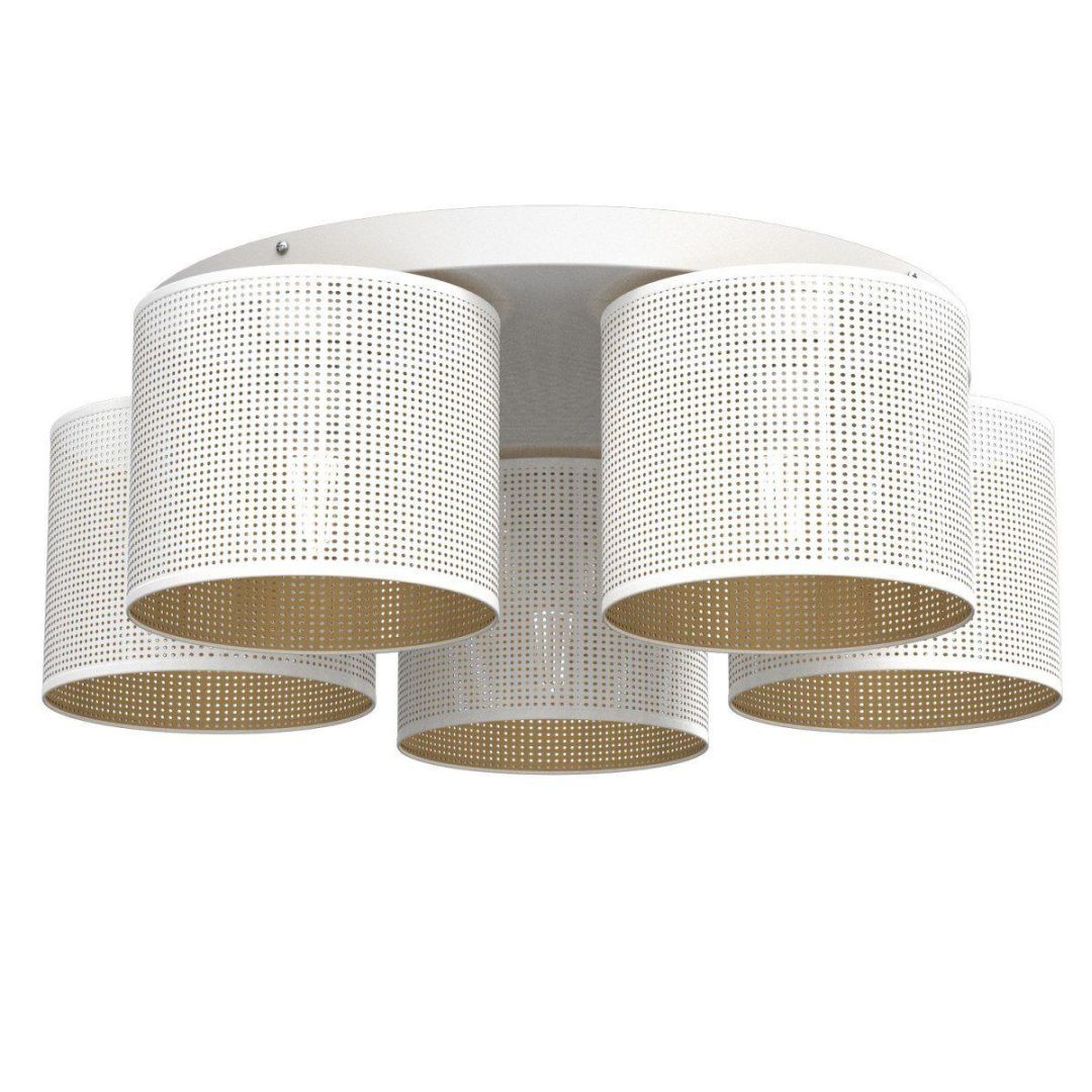Biała lampa sufitowa z pięcioma abażurami LX 5263 z serii LOFT SHADE