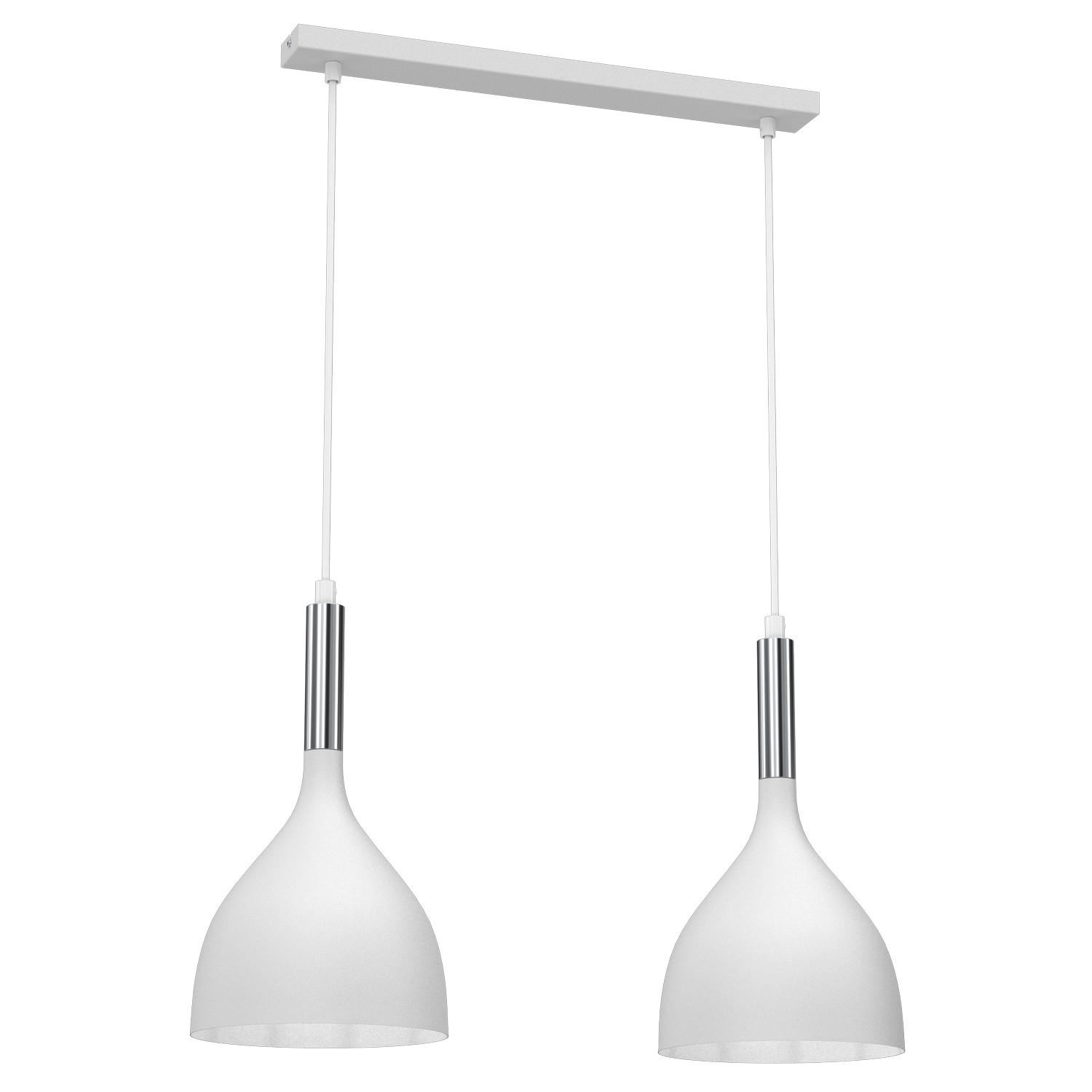 Efektowna lampa wisząca, biało-srebrna LX 3957 z serii NOAK
