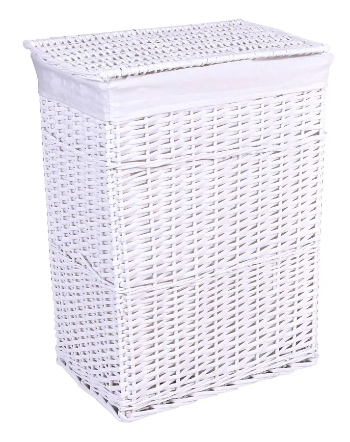 Wiklinowy Kosz Biały Na Pranie 72L G6-L00