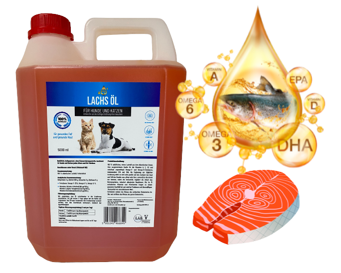 LAB V Olej z łososia dla psów i kotów 5000ml