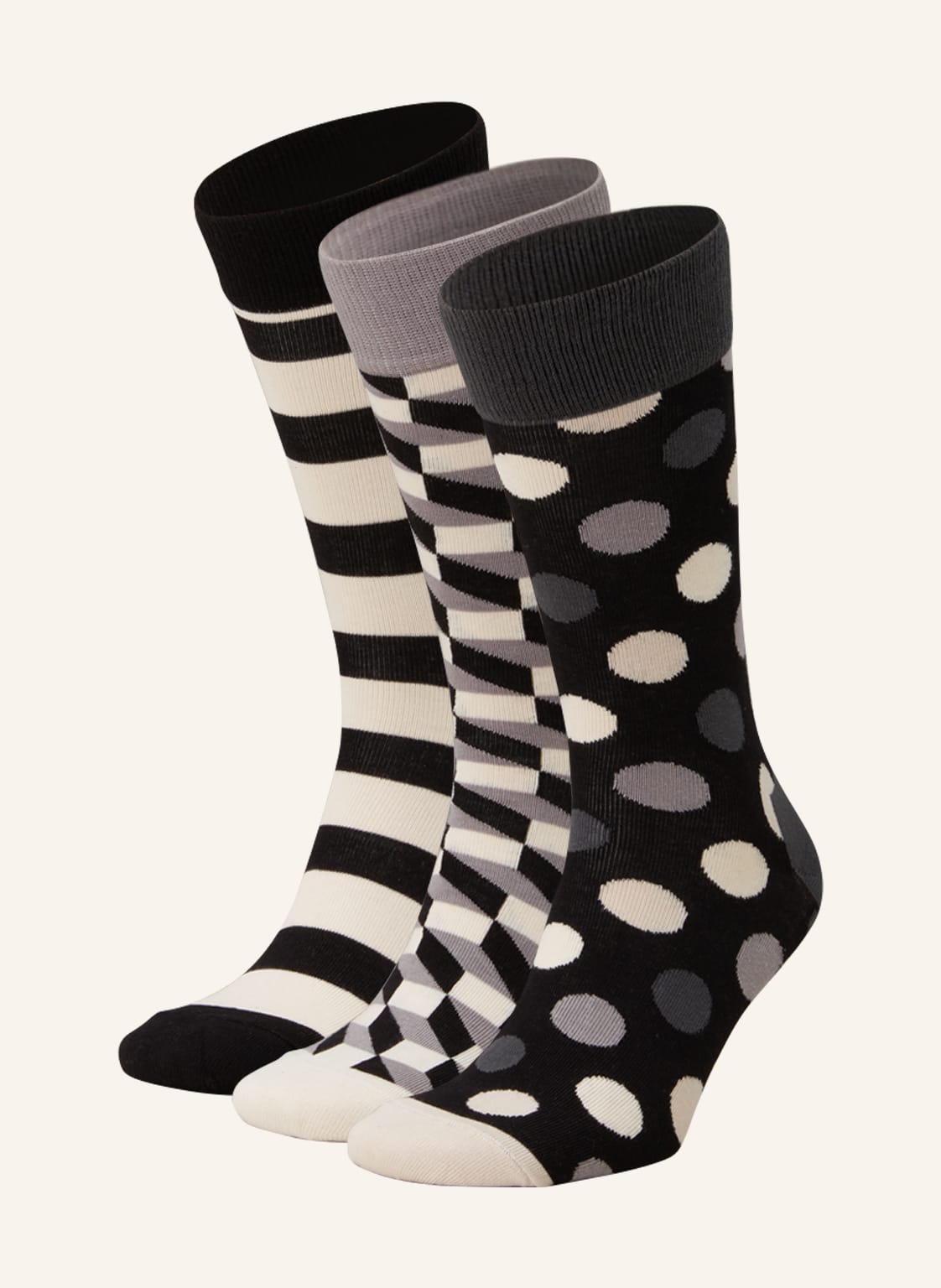 Happy Socks Skarpety Classic Black & White, 4 Pary, Z Pudełkiem Prezentowym schwarz