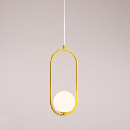 Nowoczesna lampa wisząca Riva 1086G14 szklana żółta