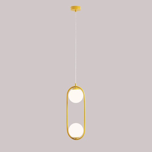 Szklana lampa wisząca Riva 1086H14 zwis loftowa żółta