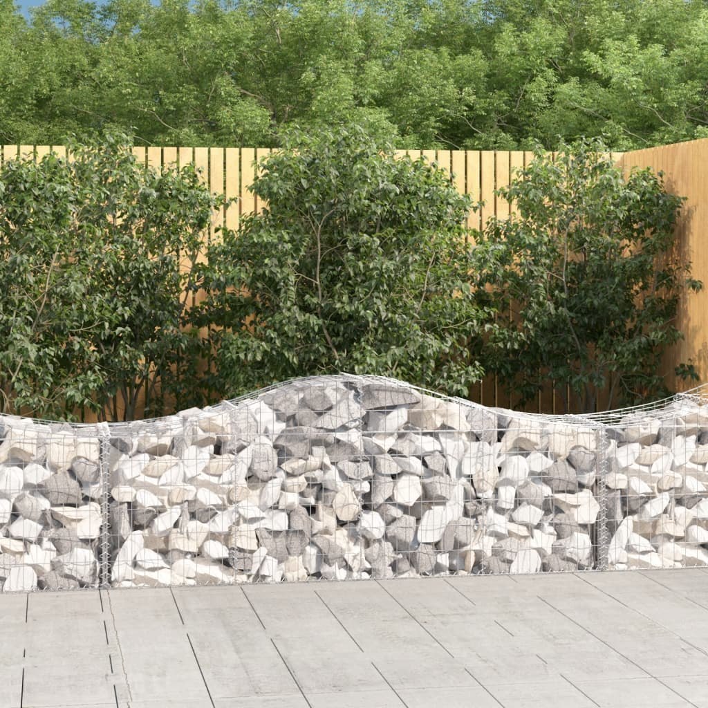 VidaXL Kosze gabionowe, 11 szt, 200x50x60/80 cm, galwanizowane żelazo