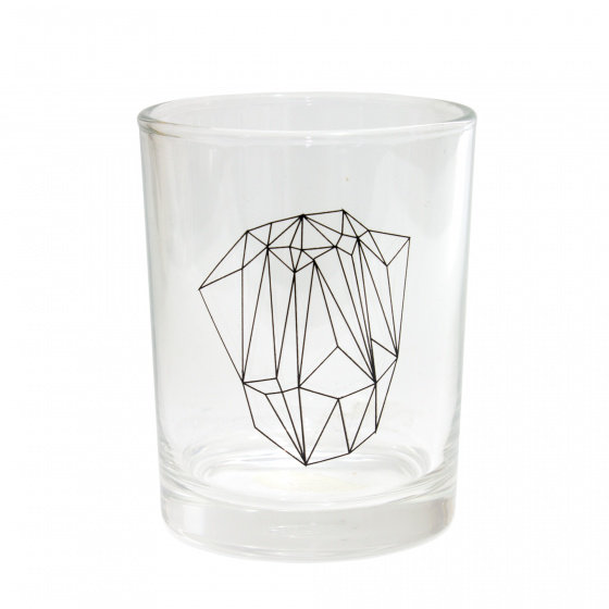 NoName szklanka do napojów Diamond 7 x 9 cm przezroczysta/czarna twm_549212