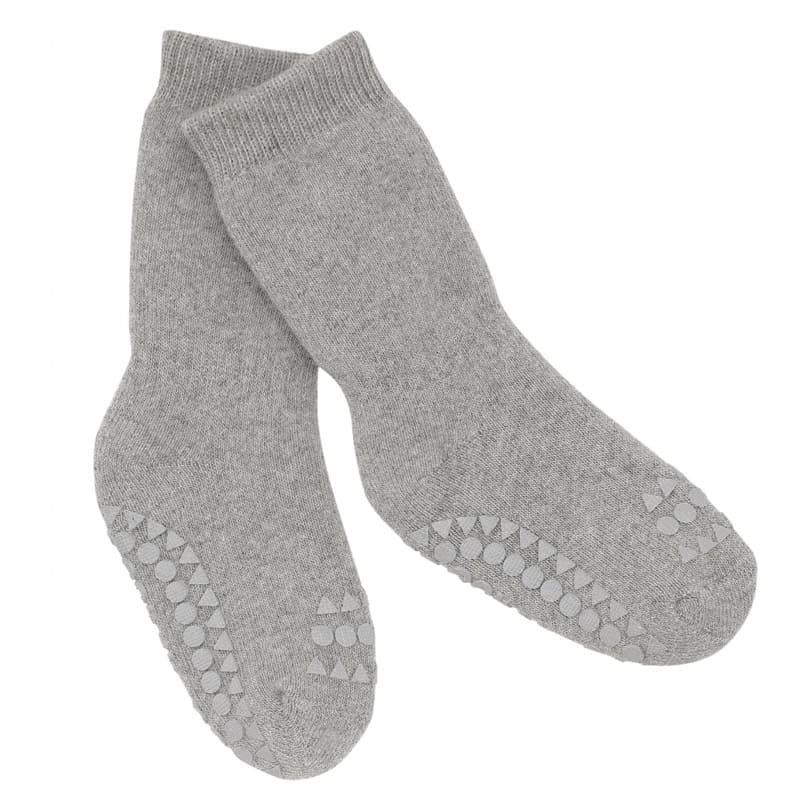 Gobabygo - Antypoślizgowe Skarpetki Do Nauki Chodzenia Grey Melange 1-2 Lat