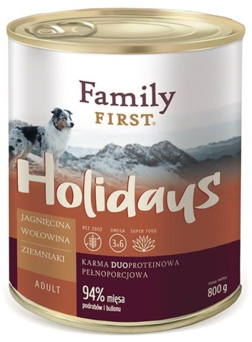 FamilyFirst Jagnięcina+wołowina+ziemniak adult 800g