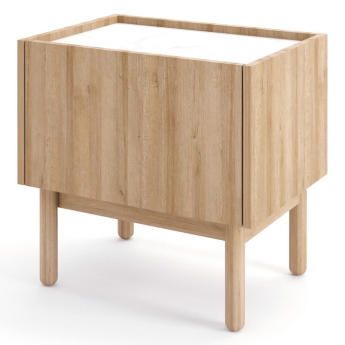 Szafka nocna BOHO S50 Dąb riviera złoty / marmur bianco