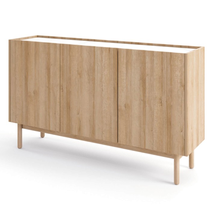 Komoda BOHO K144/83 Dąb riviera złoty / marmur bianco