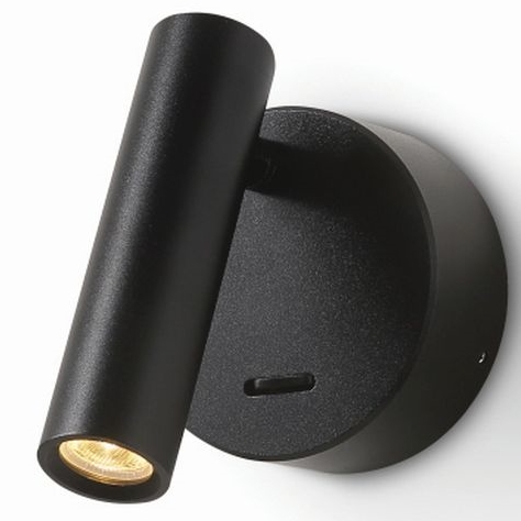 Lampa ścienna Kent 633001103 Elkim LED 3W 3000K z włącznikiem czarna