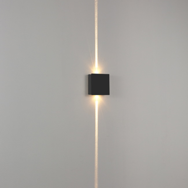 Lampa ścienna góra-dół Mollis 616002103 Elkim LED 2W 3000K kostka czarna