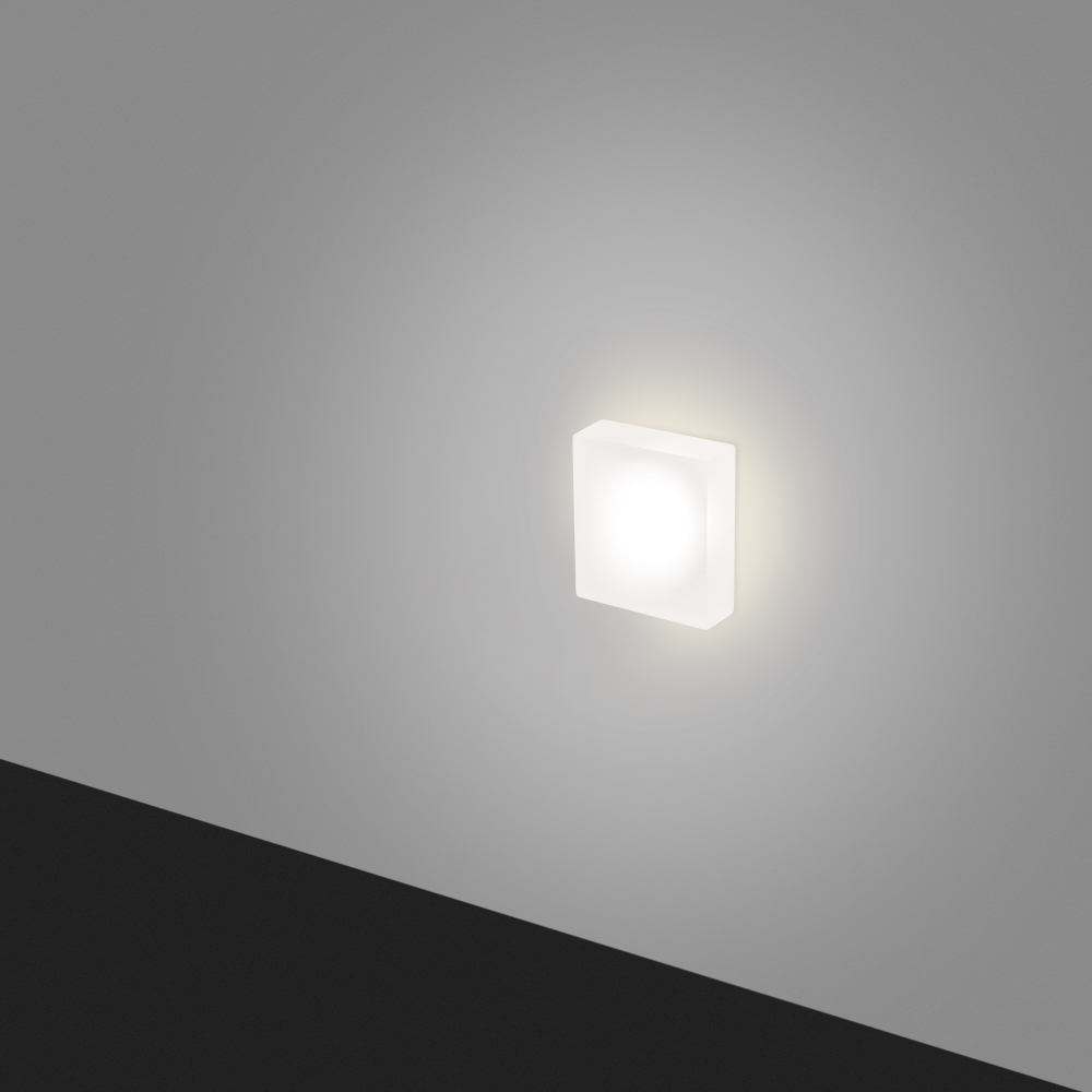 Oświetlenie LED schodowe Lesel 008 XL 100802309 Elkim 1W 6000K square wpust IP44 biały