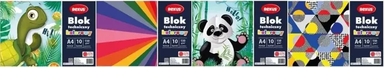 Blok techniczny A4/10K kolorowy - Beniamin