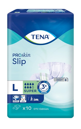 SCA Tena Slip Proskin Super, pieluchomajtki, rozmiar L, 92-144cm, 10 sztuk |Weekend  od 119,99 zł !!!