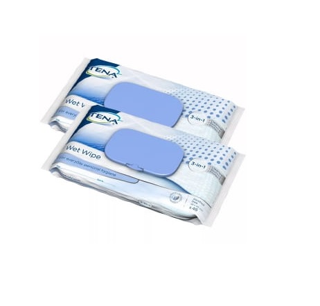 SCA Hygiene Tena Wet Wipes chusteczki 3w1 oczyszczająco nawilżające 2x 48 sztuk [DWUPAK] 7079842