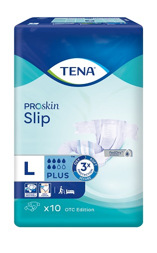 SCA Tena Slip Proskin Plus, pieluchomajtki, rozmiar L, 92-144cm, 10 sztuk |Weekend  od 119,99 zł !!!