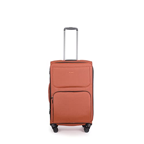 Stratic Bendigo Light + walizka z miękką obudową, walizka podróżna na kółkach, średniej wielkości, zamek TSA, 4 rolki, możliwość rozszerzenia, rozmiar M, Rosso Clay, Rosso Clay, M, M