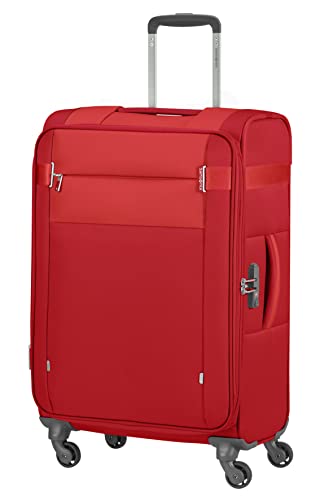 Samsonite Citybeat - Spinner M, walizka z możliwością rozbudowy, 66 cm, 67/73 l, czerwona (czerwona), czerwony (red), Spinner M (66 cm - 67/73 L), Walizki i wózki