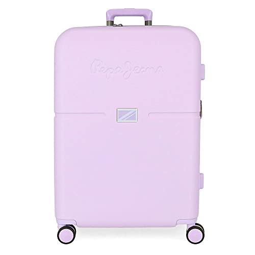 Pepe Jeans Accent Średniej walizki Fioletowy 48x70x28 cms Twarde mocowanie ABS Wbudowany 79l 4,32 kg 4 Koła Podwójne, Fioletowy, Maleta mediana, średnia walizka