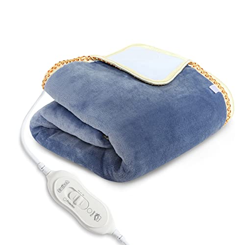 Niebieski koc elektryczny, 175x90cm, trzy poziomy regulacji temperatury, przyjazny dla skóry i wygodny, zapobiega bólom stawów, plus polar.