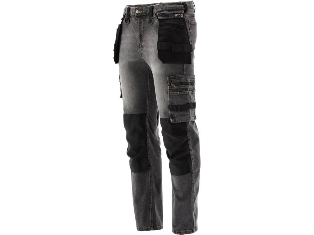 SPODNIE ROBOCZE MONTERSKIE STRETCH JEANS STEEL GREY ROZM. L/XL