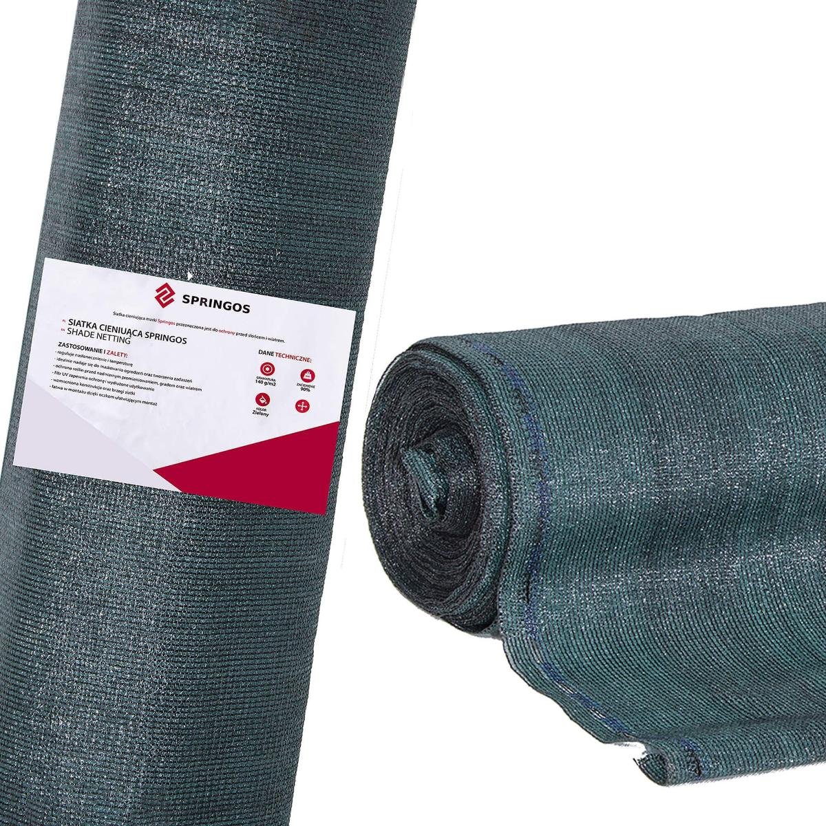 Siatka cieniująca 90% 1,2x50m zielona SN0029