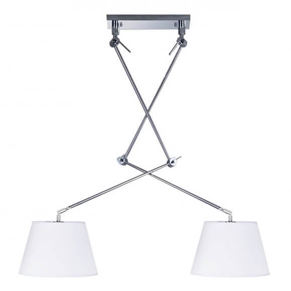 Zwisowa lampa Adam AZ1842+2xAZ2588 Azzardo wysięgnik biały chrom